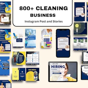 Cleaning Business Instagram Template, Editable Social Media Posts for Professional Cleaner, Cleaning Service Marketing, Ready to Post