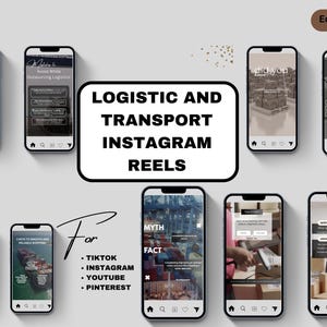 instagram Logistics & Transport Reels Templates | Shipping Freight Social Media Bundle for YouTube, Instagram, TikTok | Canva-Ready