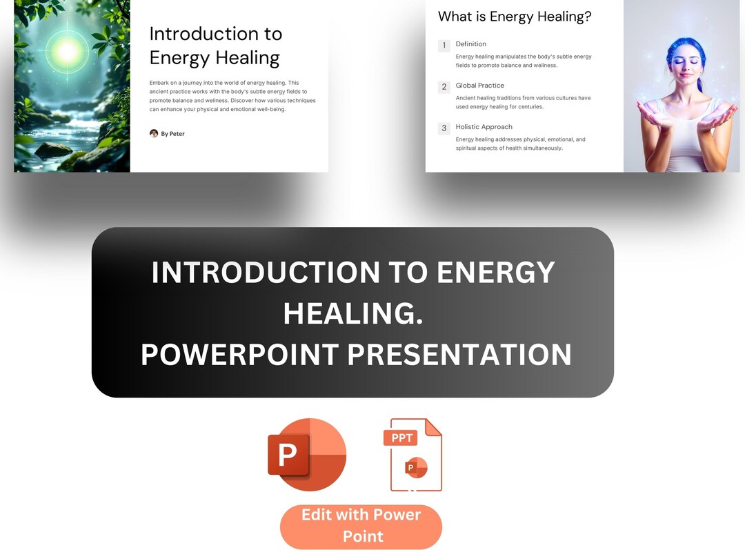 Reiki Powerpoint Example Intro to Energy Healing | Powerpoint Guide to Reiki & Holistic Wellness ...
