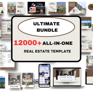 All-In-One Real Estate Marketing , Realtor Canva Template, Real Estate Agent Social Media Post Templates, Real Estate Instagram Bundle