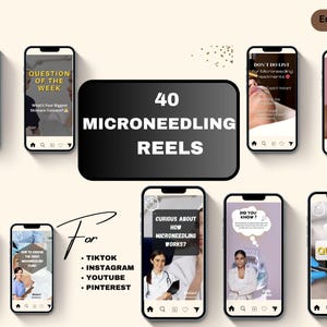 40 Microneedling Instagram Reels | Esthetician tiktok video | Facial Treatment Template | Microneedling template|  Microneedling Reels