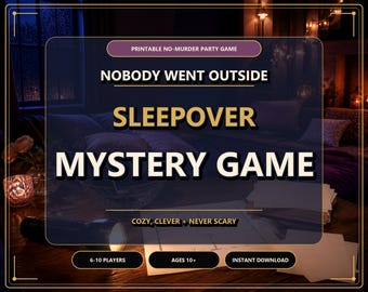 Sleepover Mystery Game Printable | No-Murder Party Game Digital Download | Cozy Teen & Friends Night In Activity | Ages 10+ Instant Fun