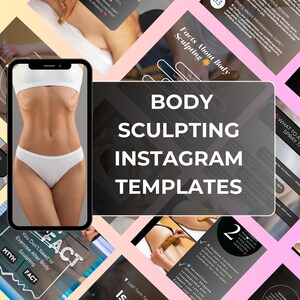 Body Sculpting Instagram Templates, Body Contouring Instagram, Coolsculpting Posts, Body Sculpting Social Media, Esthetician Template Canva