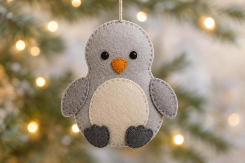 Light Bulb Template.pdf Felt Penguin Ornament Pattern PDF, DIY Cute Winter Animal Sewing ...