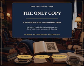 Book Club Mystery Game Digital - No Murder Instant Download for Adult Party, Dinner Party & Friends Night In