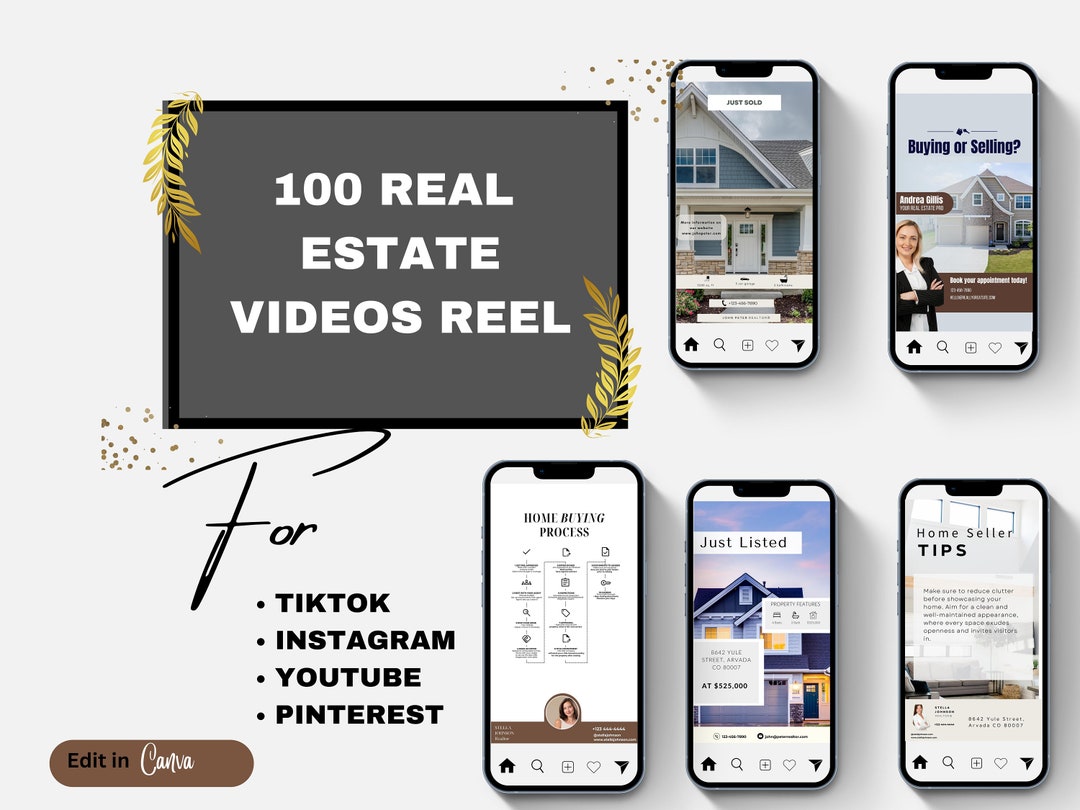 100 Real Estate Reel Templates Tiktok and Instagram Reels Etsy