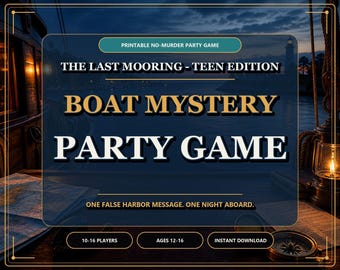 Teen Boat Mystery Party Game Digital Download | Printable No-Murder Nautical Adventure Game for Ages 12-16, Sleepover Party Fun