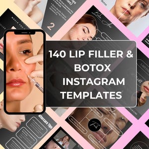140 Luxury Lip Filler & Botox Instagram Templates, Aesthetic Nurse and Lip Injector Social Media Posts, Lip Filler Posts, Medspa Instagram