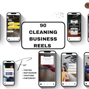 90 Cleaning Business Reels Video Template, Cleaning Service Marketing, Editable Social Media Reels for Professional Cleaner, Ready to Post