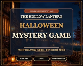 Halloween Mystery Game Printable for Family Friendly Fun | No-Murder Party Activity | Instant Digital Download | 8-16 Players, Ages 10+