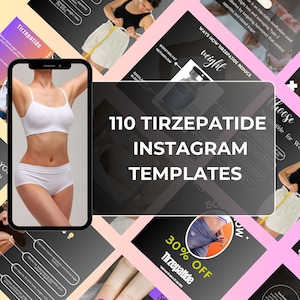 110 Tirzepatide Weight Loss instagram template, Tirzepatide social media posts, Weight Loss Instagram, weight loss canva , Tirzepatide flyer