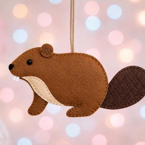 Felt Beaver Ornament PDF Sewing Pattern, Digital Download for DIY Felt Animal Craft, Beginner Friendly Handmade Felt Pattern