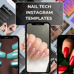 Nail Tech Instagram Templates | Nail Artist Instagram Post | Nail Technician Social Media Posts | Gel Nails Templates | Manicurist posts