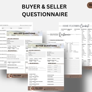 Buyer & Seller Questionnaire, Seller, Buyer Consultation Questionnaire, Intake Form, Consultation Script, Real Estate Marketing, Realtor