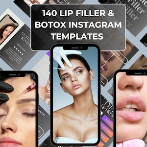 140 Lip Filler & Botox Instagram Templates | Nurse Injector Social Media Posts | Aesthetic Nurse Posts | Medspa Templates | Skincare Posts
