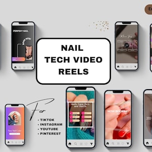 Nail Tech Instagram Video Reels | Nail Artist Instagram Post | Nail Technician Social Media Posts | Gel Nails Templates | Manicurist posts