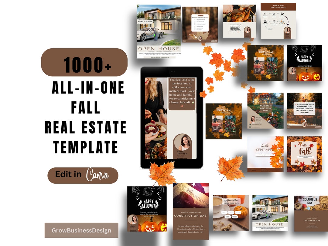 1000 Fall Real Estate Templates Fall Social Media Posts Fall Themed