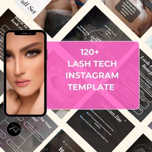 120 Lash Tech Artist Instagram Template |Lash Stylist Post Template| Lash Tech Instagram Post | Lash Extension Post | Lash Tech Social Media