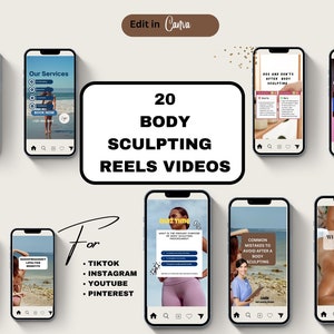 20 Body Sculpting Reels videos I Body Contouring Instagram tiktok reels I Coolsculpting Post I Body Sculpting Social, Skin Tightening