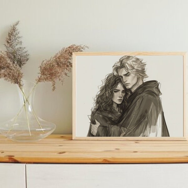 Dramione Sketch Art Manacled Fanfiction Print Custom Bookish Digital Download