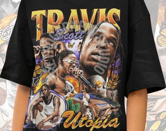Retro Travis Scott la Flame, Travis Scott Cactus Jack T-Shirt, Bootleg Retro 90er Fans Shirt, Hip Hop Geschenk für Sie Ihn, Freunde Unisex T-Shirt.