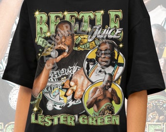Retro Beetlejuice Lester Green T Shirt, Funny Classic 90s Graphic Tee, Unisex, Valentines Gift For Her Him Vintage Bootleg, Y2k 90s Fans.