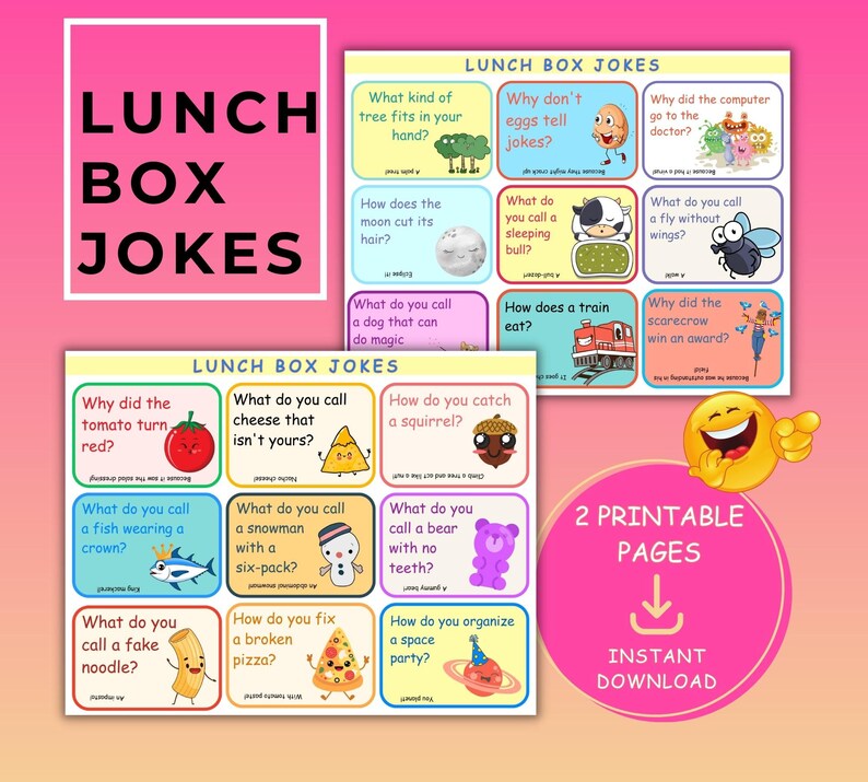 Printable Lunch Box Jokes/rainbow Lunch Box Jokes Cards/kids Lunchbox ...