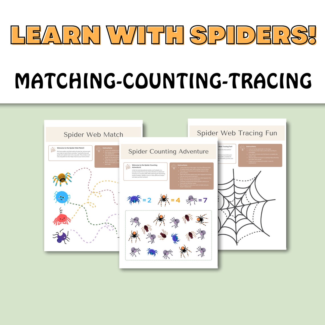 Printable Spider Activities/printable Preschool Activity Pages ...