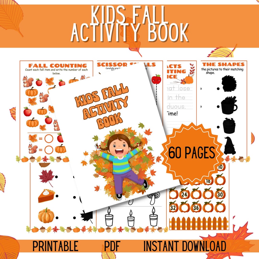 Printable Fall Activity Worksheets Bundle/printable Fall Preschool
