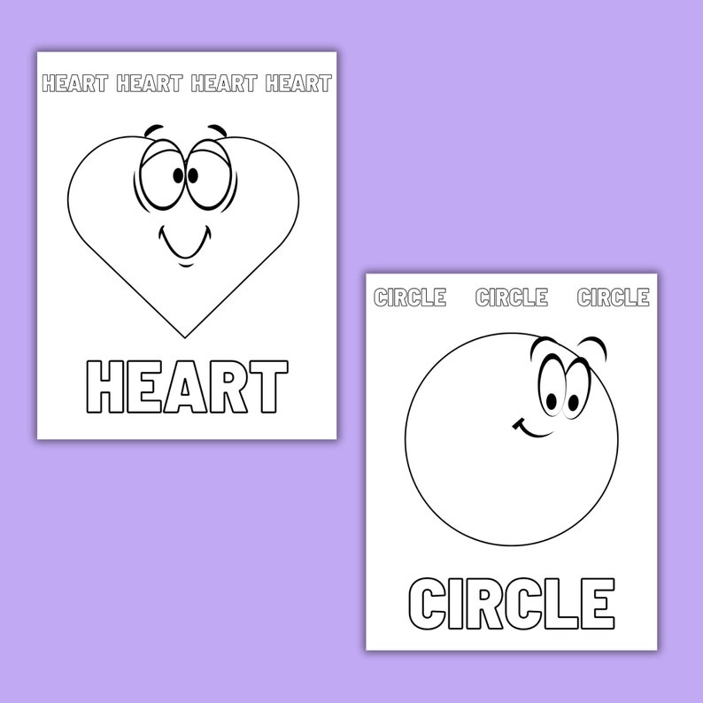 Printable Shapes Coloring Pages/14 Printable Instant Download - Etsy
