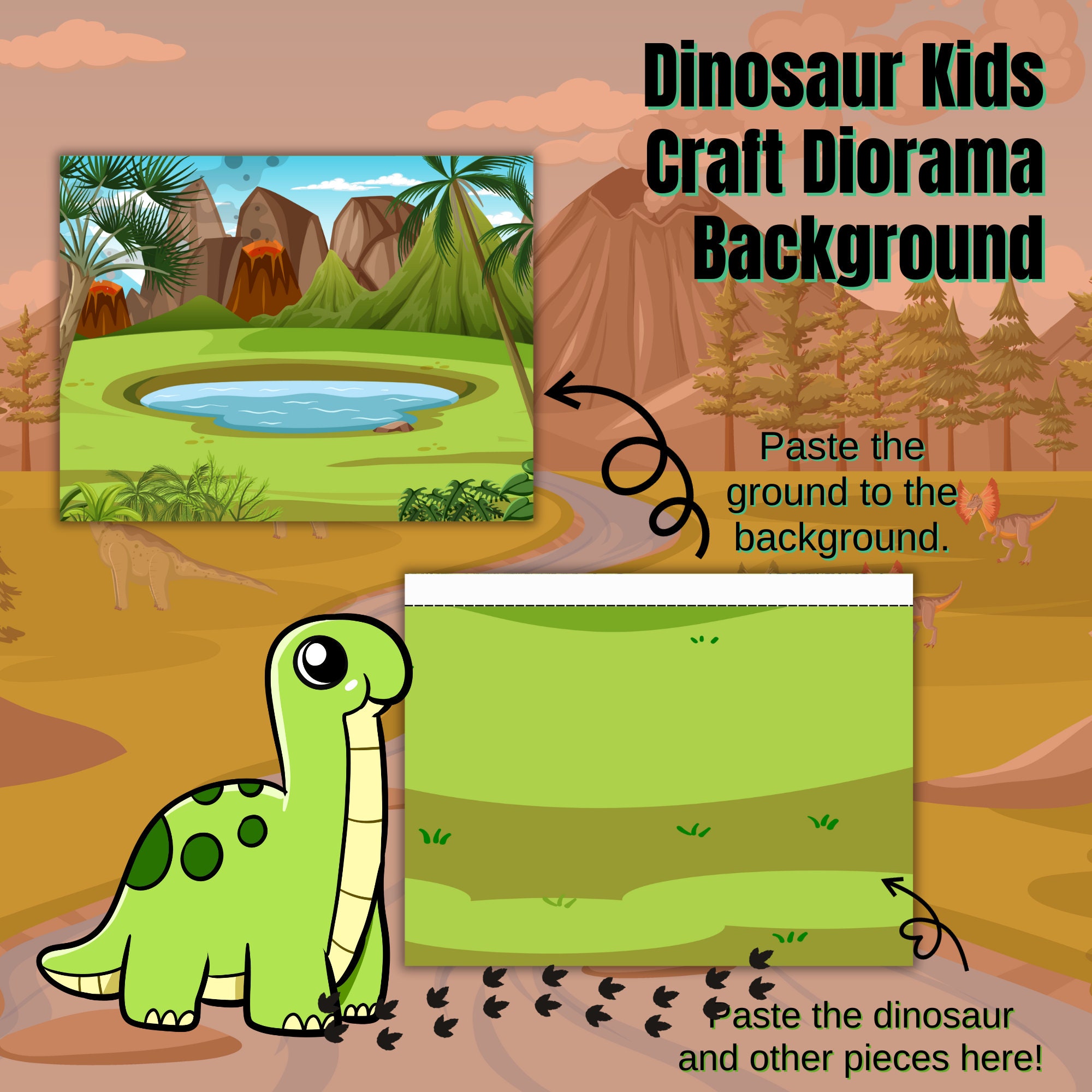 Printable Kids Dinosaur Diorama Craft/printable Pdf/dinosaur Activity ...