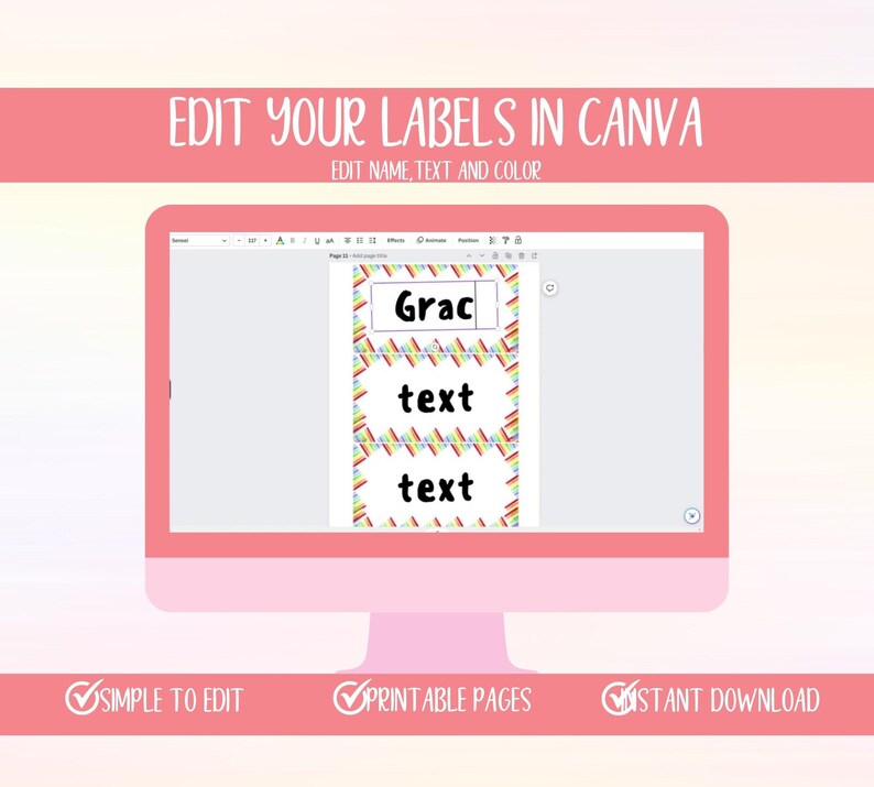 Printable Blank Labels Set/30 Printable Stickers/watercolor Blank ...