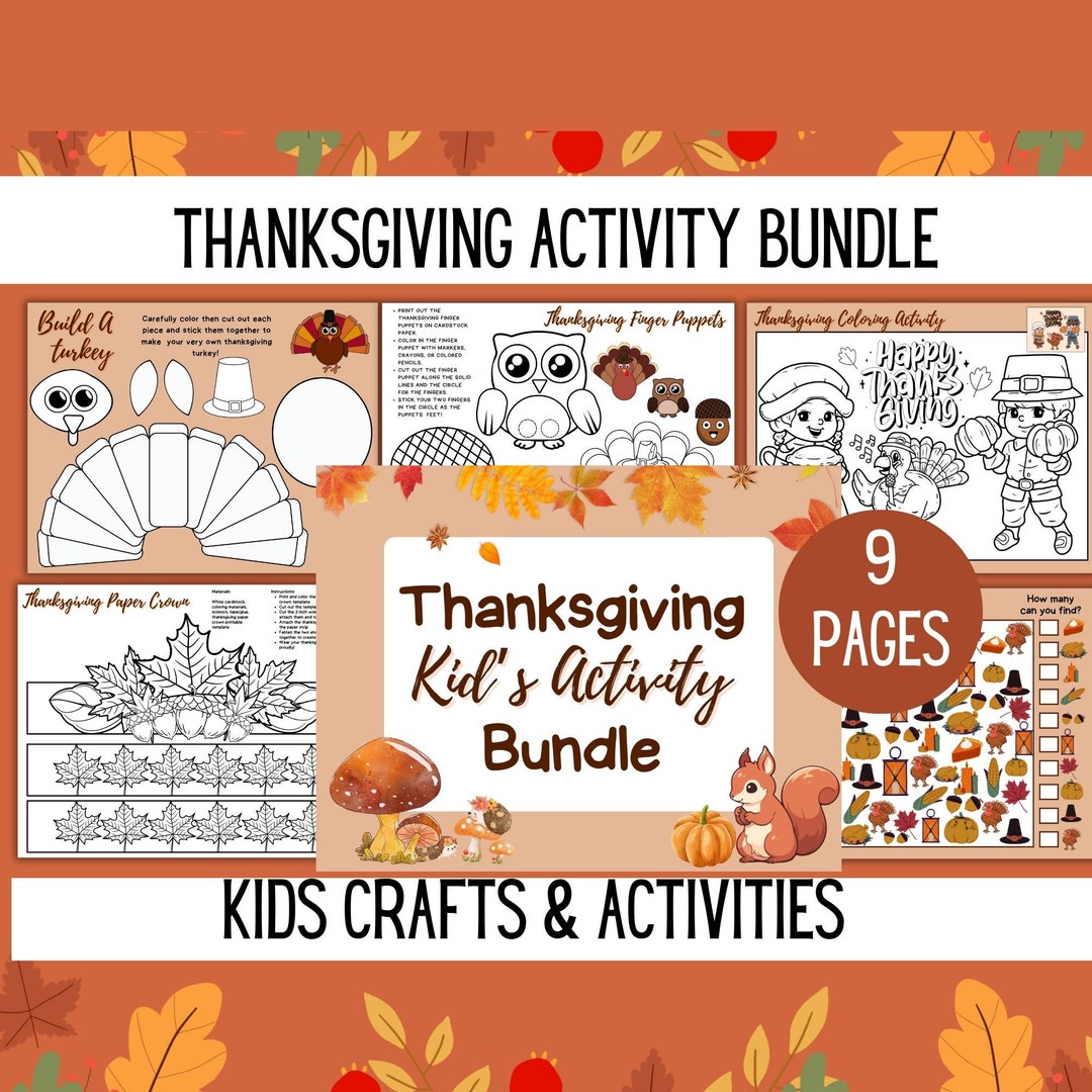 Printable Thanksgiving Kids Activities/printable Thanksgiving Crafts ...