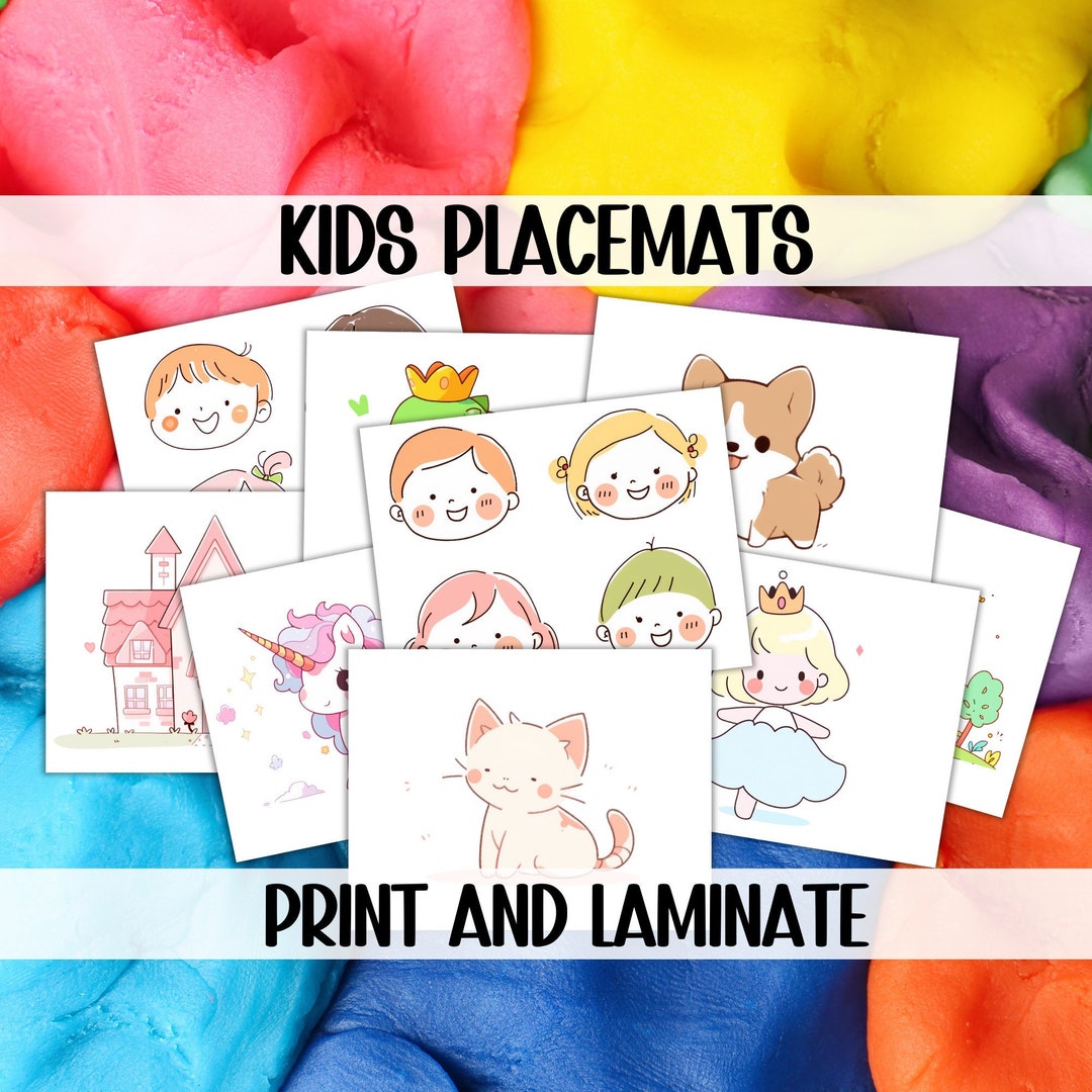 Printable Kid's Placemats/arts and Crafts Placemats for Kids/print and ...