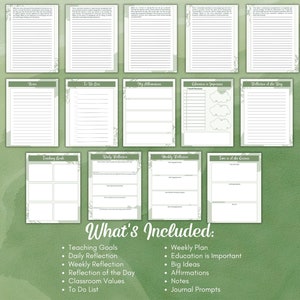 Teacher Journal Bundle Template/canva Journal Template/fully Editable ...