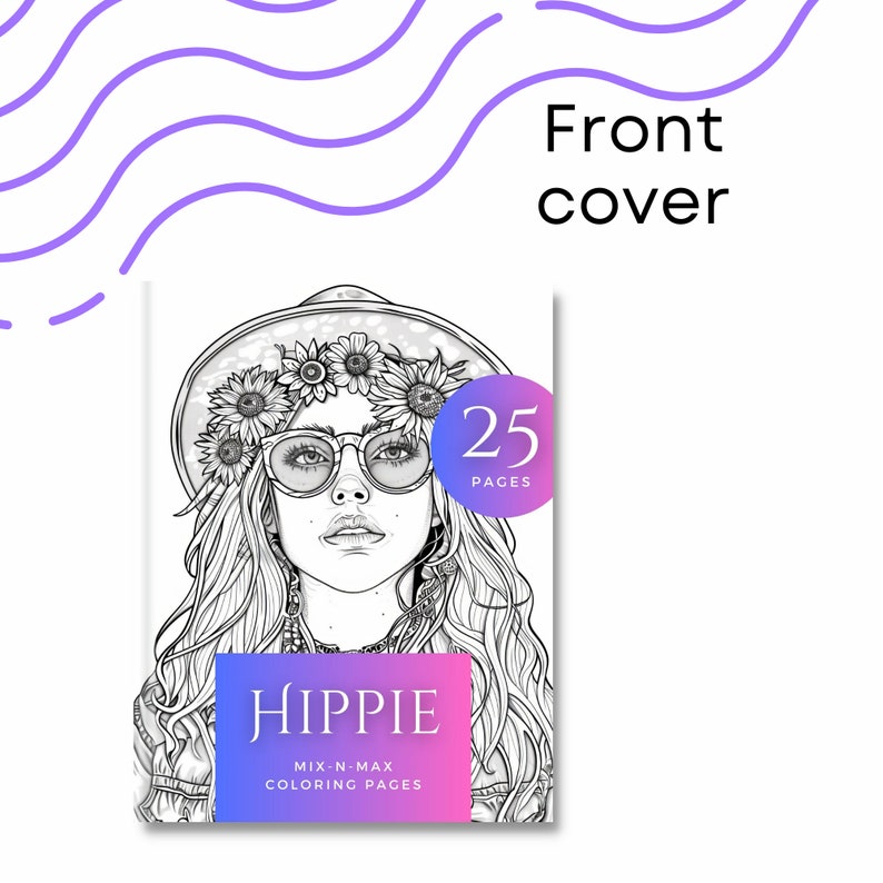 Printable Hippie Coloring Book Pages/25 Pages/adult Hippie Coloring ...