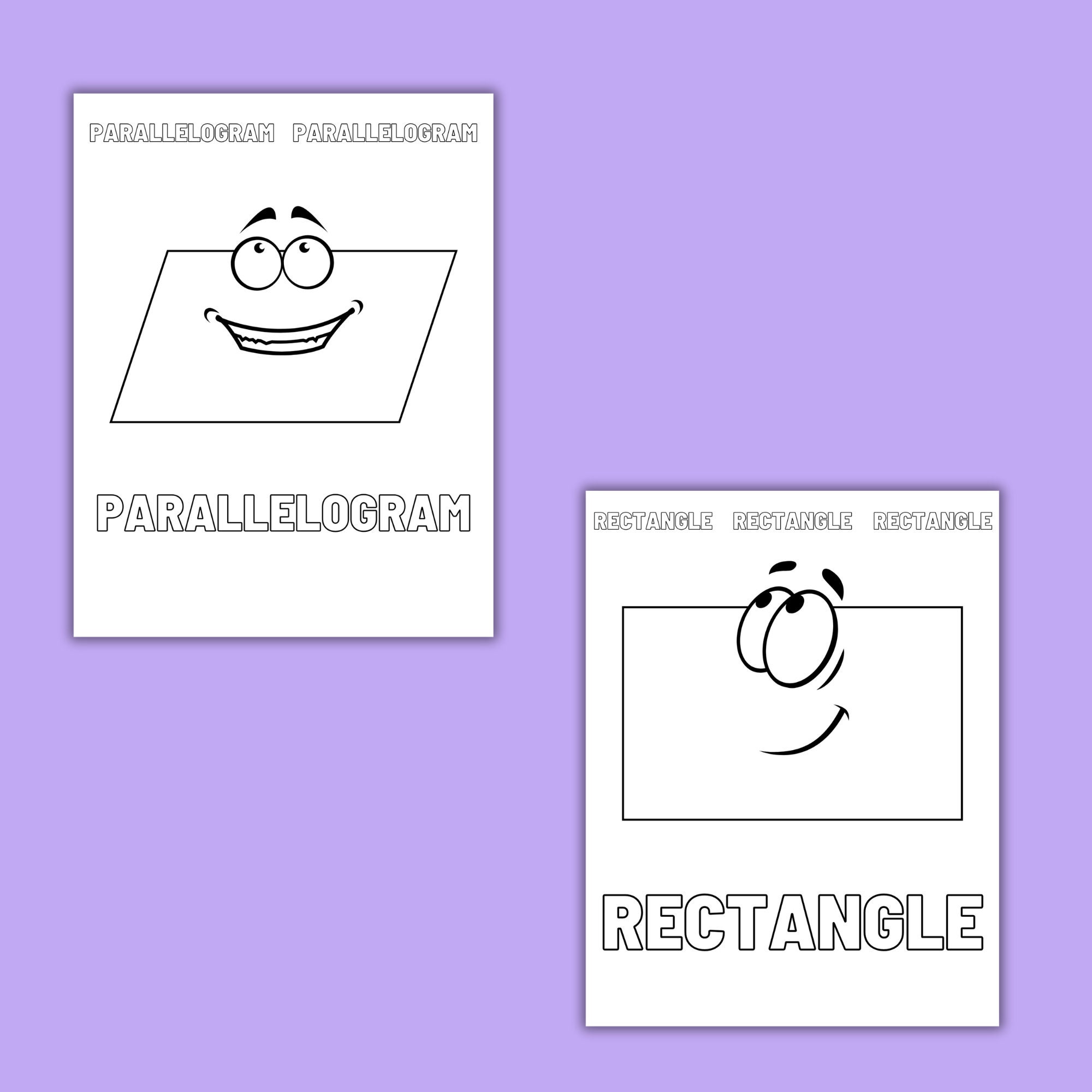 Printable Shapes Coloring Pages/14 Printable Instant Download - Etsy
