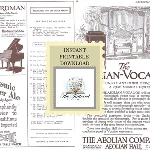 May include: Vintage advertisement featuring a piano, ginger ale, and a phonograph. The Hardman piano ad shows a man and a piano. Clysmic Ginger Ale is advertised as "Actually Aged." The Aeolian-Vocalion phonograph is also featured.