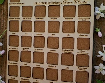 Tablero de exhibición de pines de Mickey oculto: WDW, Disneyland 2024-2026 Waves (11 x 15)