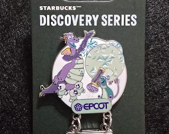 Disney Starbucks Discovery Series EPCOT Figment Pin Remy Snowgies Dangle 2024 Disney Parks