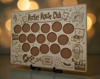 Mickey Mouse Club 2024 Pin Display Board – 12x16 Wooden Collector Board