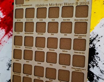 Hidden Mickey Pin Display Board: WDW, Disneyland 2024-2026 Waves (11 x 15)