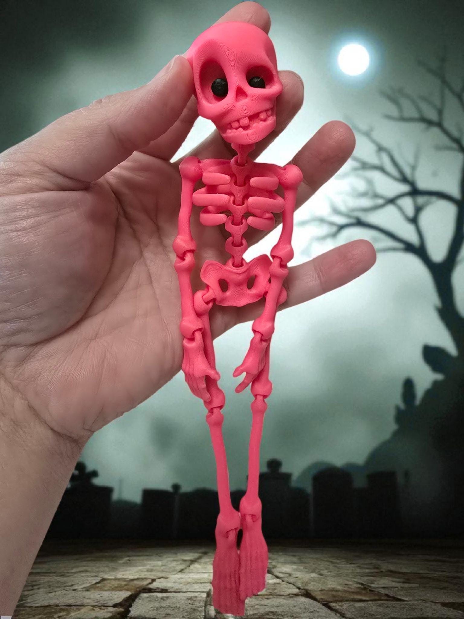 Skeleton Fridge Magnets – 3D Printed – Articulated – Mystery Color