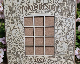 Tokyo Resort 2026 headband Pin Display Board – 12x12 aprox Wooden Collector Board