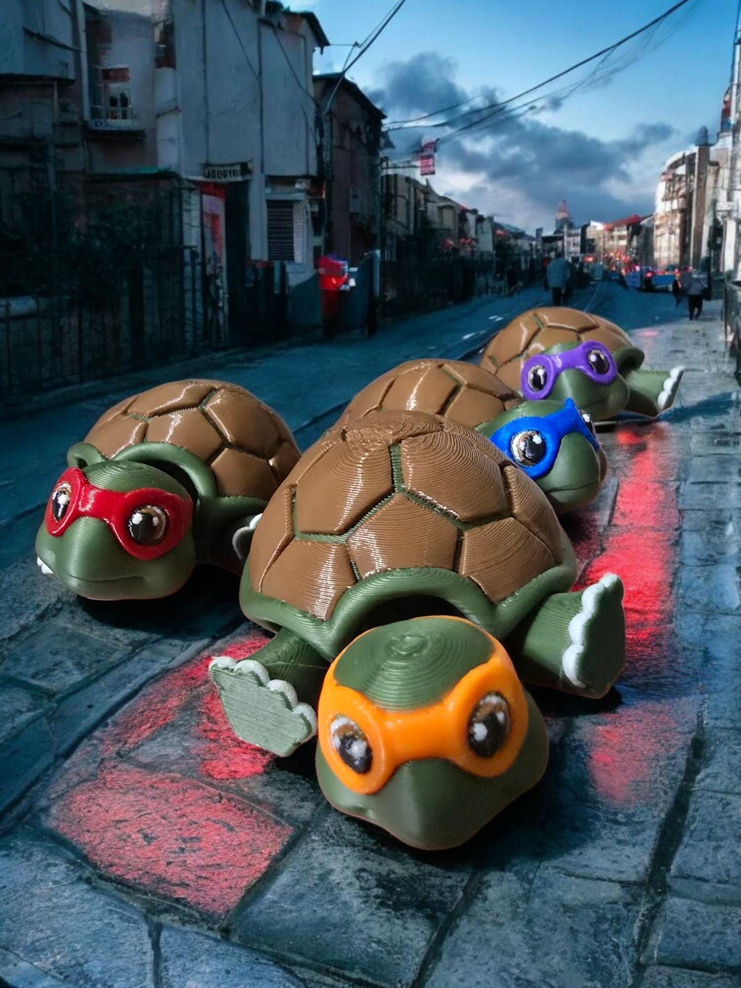 Teenage Mutant Ninja Baby Turtles SET OF FOUR(4)- Fidget Toy Cartoon -3D Printed