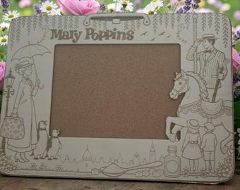 Mary Poppins Pin Display Board | Laser Engraved Wood | (12x16 aprox)