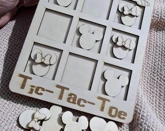 MOUSE Inspired Wooden Tic-Tac-Toe Game | Castle Family Board