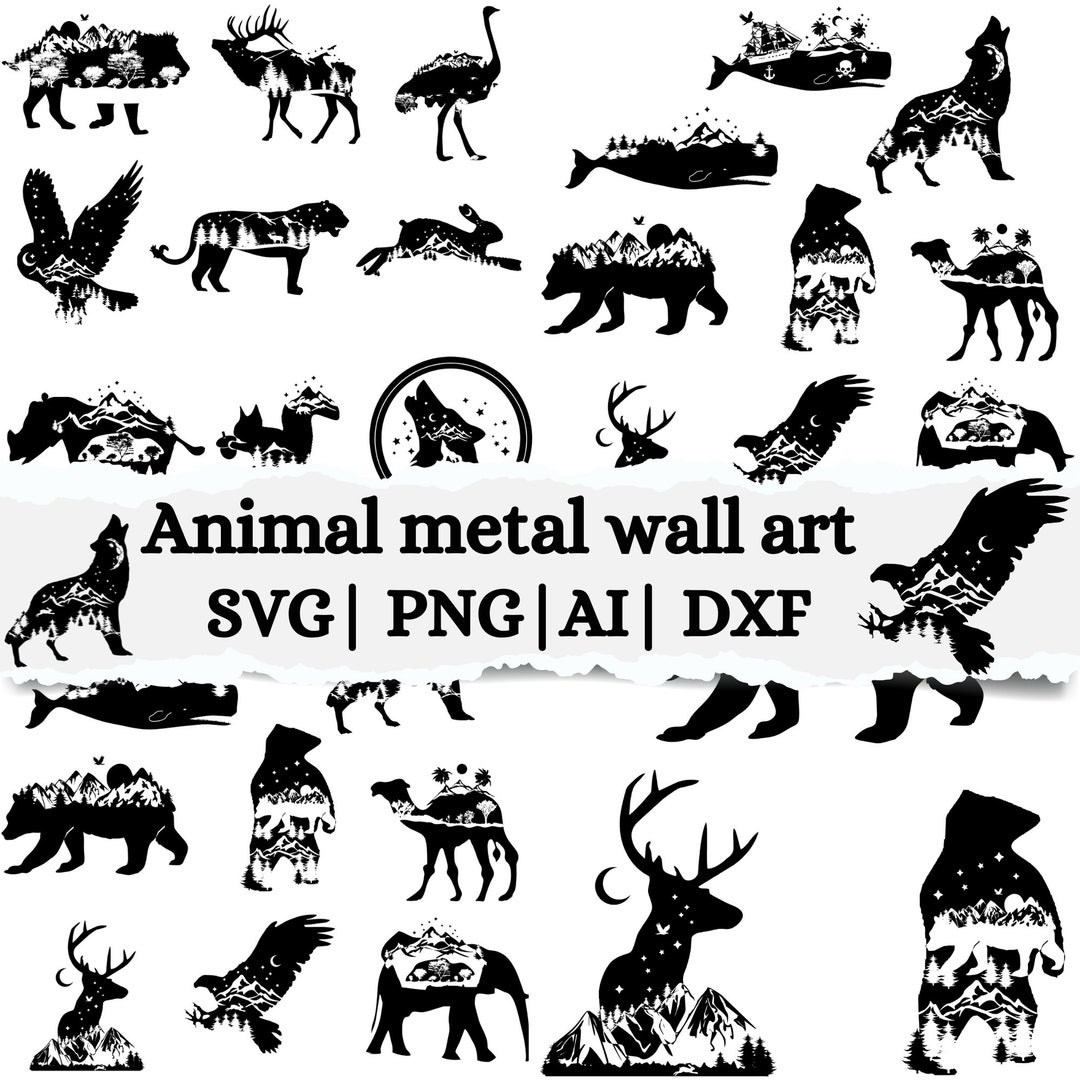 Animal Metal Wall Decor Animal Decor SVG Metal Home Etsy