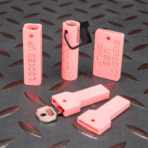 MATURE 5 Style Pink Plastic Cage Key Lightweight Safe Cage  Key Holder Keyholder Game with Air Lock Spare Key Holder Sex Toy