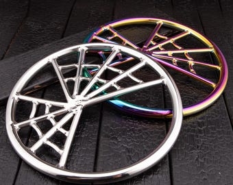 Rainbow Titanium Shibari Ring: Stainless Steel BDSM Suspension Anchor